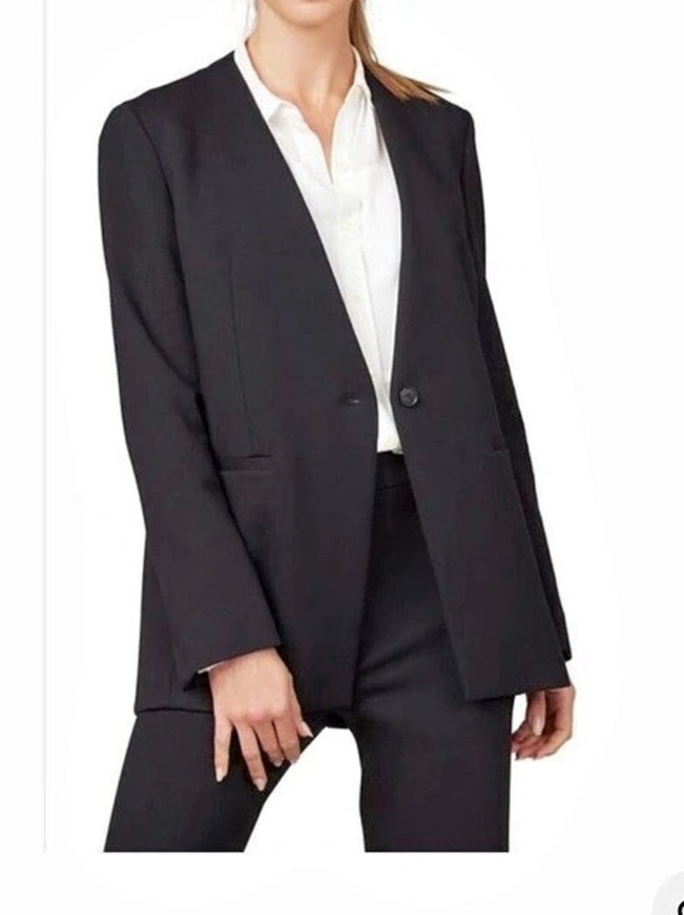 SPANX The Perfect Collarless Oversized Ponte Blazer Black Size Large NWT